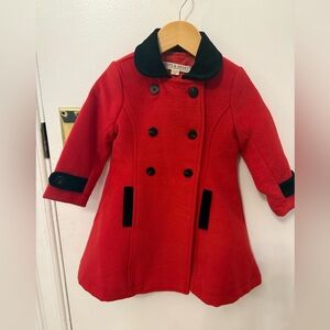 Hope & Henry Stylish Red Double-Breasted Kids Coat
